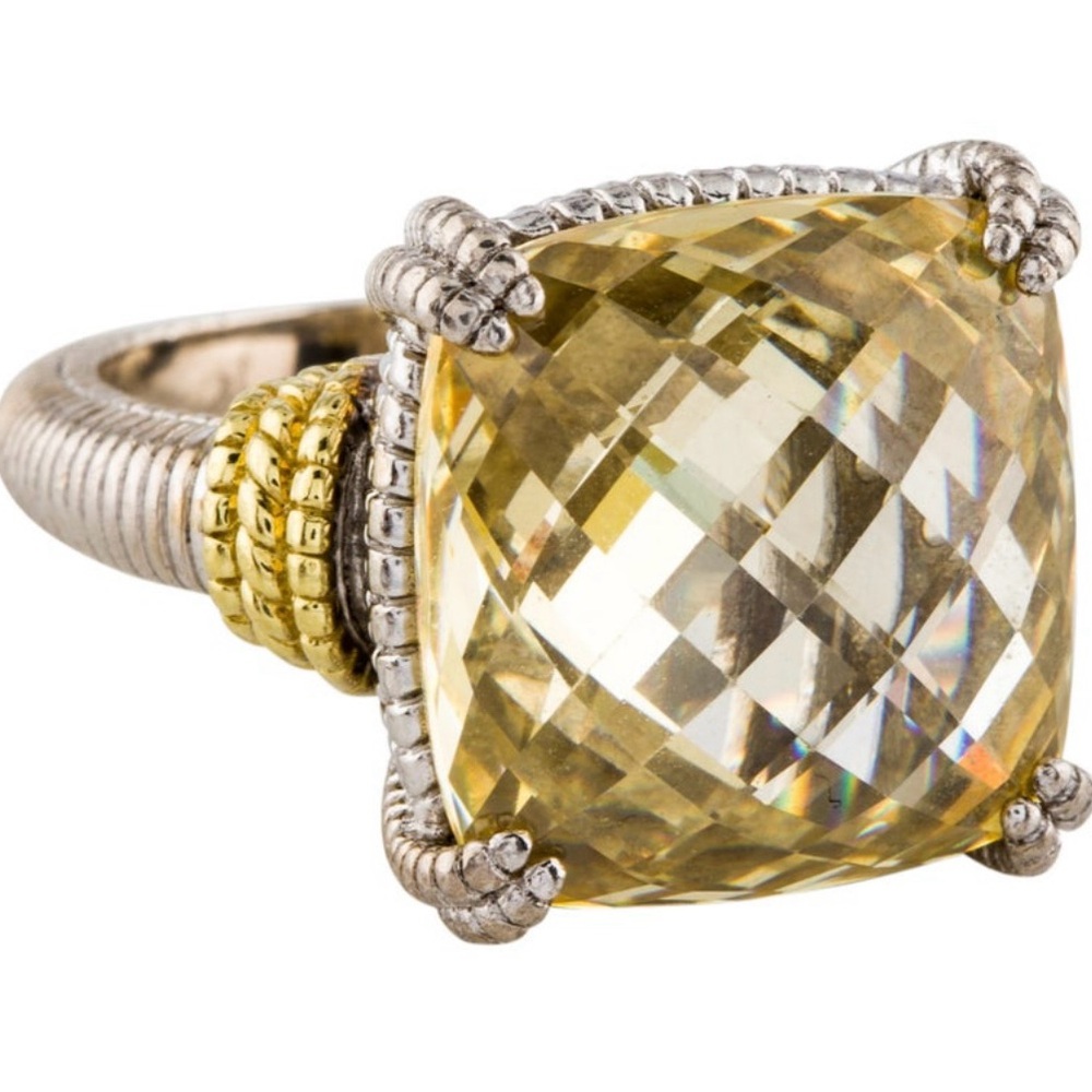Gorgeous Judith Ripka yellow CZ ring size 5.5